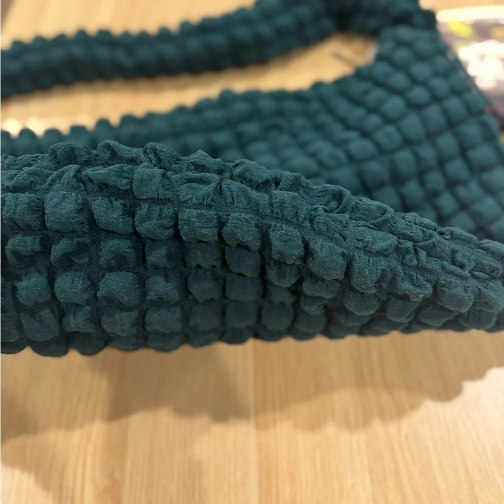 FP Movement by Free People Teal Green pucker up Carryall Bag + charm - Picture 7 of 12